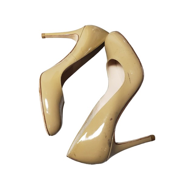 L.K. Bennett Size 39.5 Tan Leather 4" Pumps AS IS No Box - Picture 4 of 10